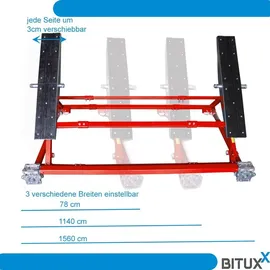 BITUXX Kipphebebühne Mobile Werkstatt Hebebühne Wagenheber Kurzhub PKW Lift bis 2000 kg 2T Rot MS-19230