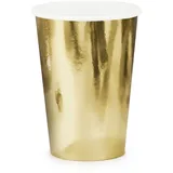 Partydeco 6 Becher Gold Folie