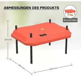 fudajo Küken-Wärmeplatte 30x40 cm rot/schwarz