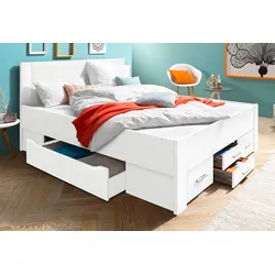 Stauraumbett RAUCH "Isotta", weiß, Liegefläche B/L: 160cm x 200cm, kein Härtegrad, Betten, mit 2 großen und 4 kleinen Schubkästen