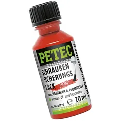 PETEC 90220 Schraubensicherungslack rot Pinselflasche 20ml Signieren Plombieren