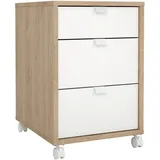 INOSIGN Mid.you Rollcontainer Weiß, Eiche, Metall, Holzoptik, 3 Schubladen, 40.8x60.8x48.2 cm, Arbeitszimmer, Container, Rollcontainer
