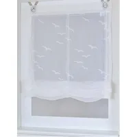 Kutti Raffrollo Seabird 45 x 130 cm transparent/weiß