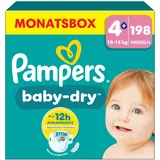 Pampers Pampers® Windeln baby-dryTM Monatsbox Größe Gr.4 (10-15 kg) für Babys und Kleinkinder, 198 St.