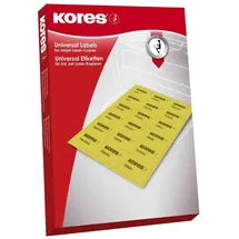 KORES Universaletiketten 70 x 42,3 mm gelb 100 Blatt