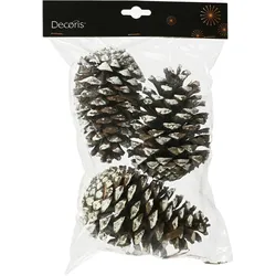 Tannenzapfen Deko Naturzapfen beschneit 3er Set Natur / Braun