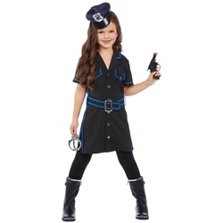 Rubie ́s Kostüm Kinder Cop, Amerikanisches Polizeikostüm für Mädchen schwarz 140