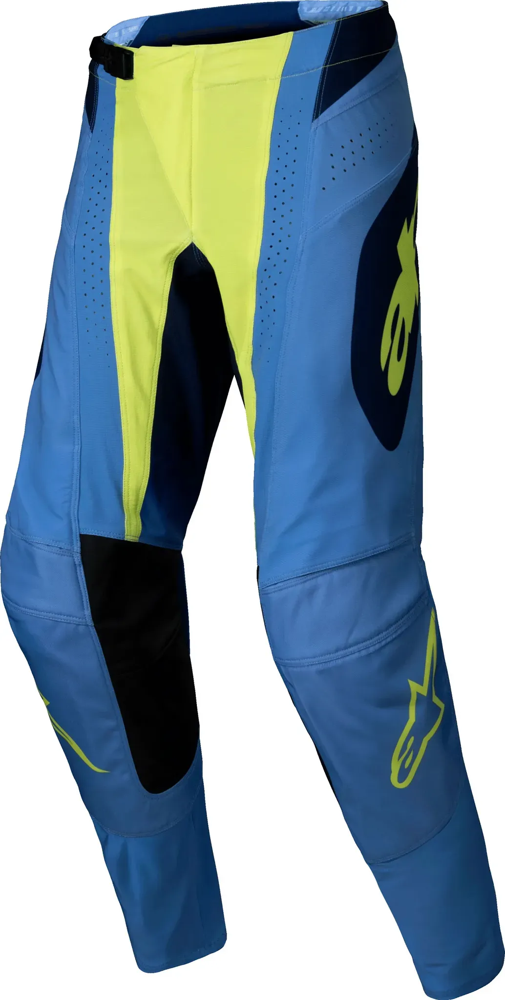 Alpinestars Techstar Melt, pantalon en textile - Jaune Néon/Bleu/Bleu Foncé - 36