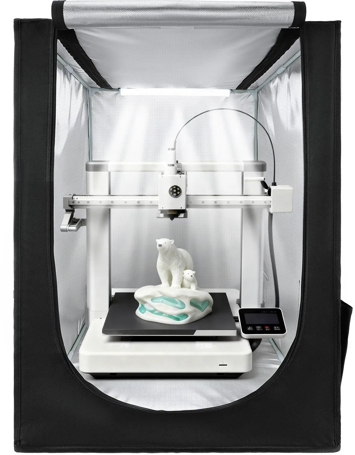 VEVOR 3D-Druckergehäuse Druckerzelt (55 x 65 x 75 cm), staubdichte Schutzhülle mit konstanter Temperatur & LED-Beleuchtung, kompatibel mit gängigen Modellen von Creality/ELEGOO/Anycubic
