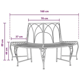 vidaXL Baumbank 160 x 80 x 89 cm Antikbraun