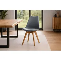 Sam Esszimmer Schalenstuhl & Polster Kunstleder grau Stuhlbein Massivholz