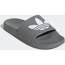 Badesandale ADIDAS ORIGINALS "LITE ADILETTE", Gr. 40,5, grau (grau three, cloud weiß, grau three), Synthetik, sportlich, Schuhe Badelatschen Pantolette Schlappen