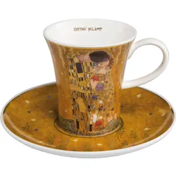 Espressotasse GOEBEL "Der Kuss", bunt, Ø:7,5cm, Fine China-Porzellan, Trinkgefäße, goldfarben