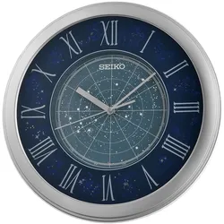 Seiko QHA013S Wanduhr Sternzeichen Dunkelblau