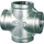 Riegler Kreuzverteiler, 4 x innen, Rp 3/4, Edelstahl 1.4408