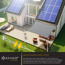Kesser KESSER® Sonnensegel Sonnenschutz Windschutz HDPE Gewebe wasserabweisend & windabweisend 5-Fach quer vernäht robust | stabil Schattenspender... Garten Balkon Terrasse
