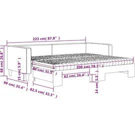 vidaXL Tagesbett 80 x 200 cm Creme