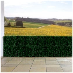 Balkonsichtschutz, Sichtschutz Windschutz Verkleidung für Balkon Terrasse Zaun ~ 500x100cm Blatt dunkel