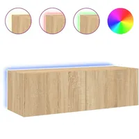 VidaXL TV-Wandschrank mit LED-Leuchten Sonoma-Eiche 100x35x31 cm