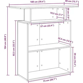vidaXL Empfangstheke Artisan-Eiche 100x40x104 cm Holzwerkstoff