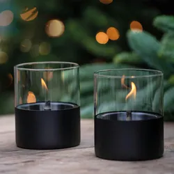 Tenderflame – Tenderflame Lantern – Poppy 14 Tischkerze aus schwarzer Eiche, nachfüllbar mit TenderFuel-Flüssigkeit