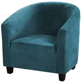 C/N Sesselbezug, dehnbar, aus Samt, Sesselbezug, Cabriolet-Sessel, 1-Sitzer, Bezug für Sessel, Tullsta Chesterfield, elastisch, tiefgrün