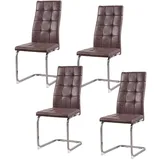 Hti-Living Schwingstuhl Ginny Polyester braun 4er Set