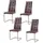 Hti-Living Schwingstuhl Ginny Polyester braun 4er Set