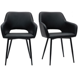 Stühle aus schwarzem Polyurethan (2er-Set) LAURETTE