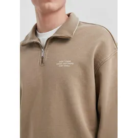 QS Sweat-Troyer mit Brustprint Braun L