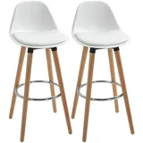 Homcom Barhocker Kunstleder weiß 2er Set
