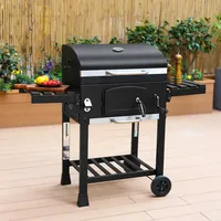 Sweeek Holzkohlegrill - Bernard Schwarz - Räuchergrill mit Aschesammler,