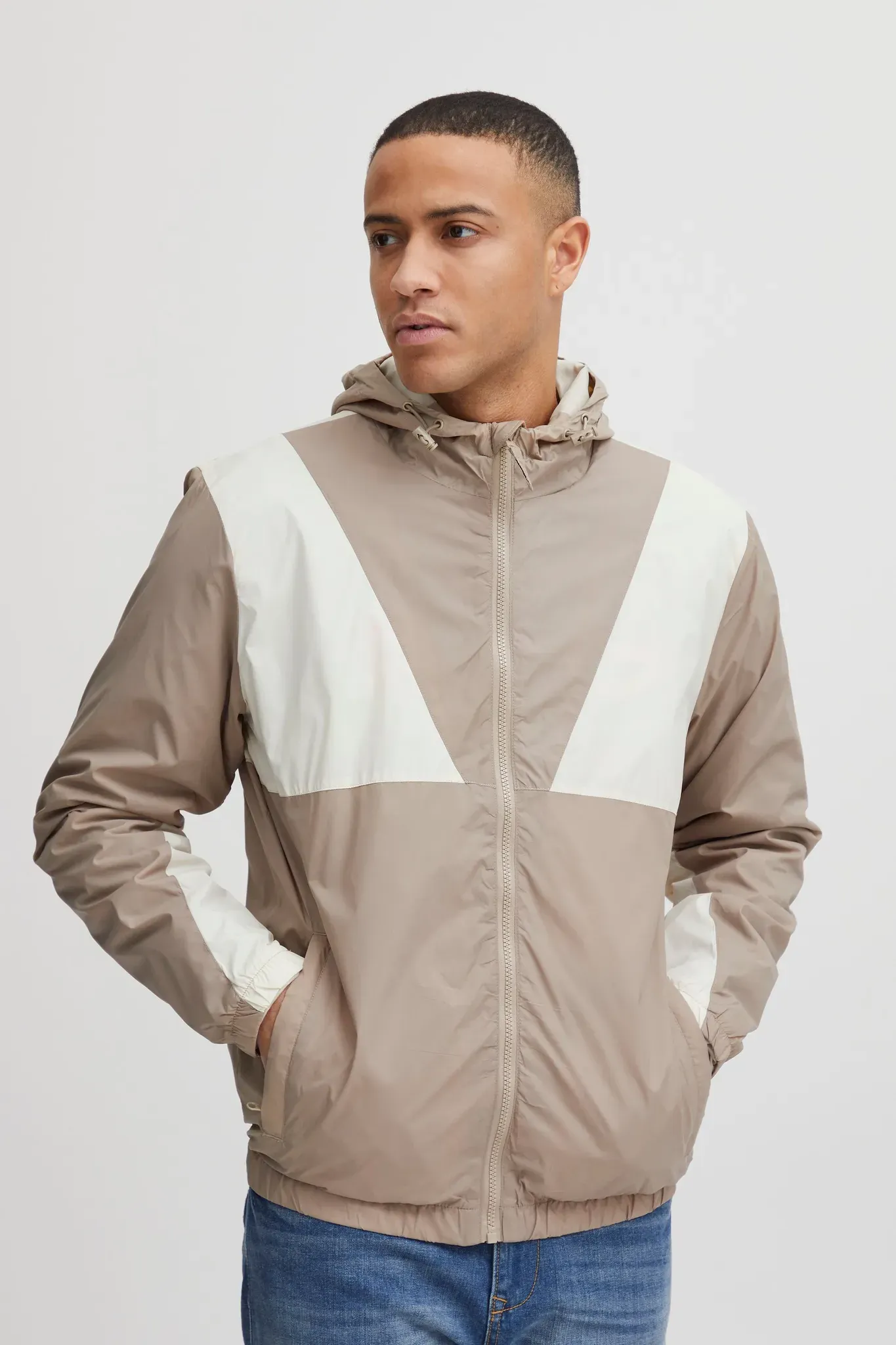 Regen- und Matschjacke BLEND "BLEND BHOuterwear" Gr. M, beige (crockery) Herren Jacken Übergangsjacken