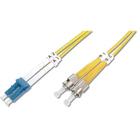 Digitus LWL Patchkabel, LC ST SM OS2 09/125 - 1 m