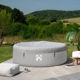 Home Deluxe Splash Ø 208 x 65 cm Grau inkl. Kissen, Getränkehalter und Sonnendach