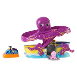 Paw Patrol Pup Squad Oktopus Spielset mit Rennstrecke, Rampe und Baby-Tintenfisch