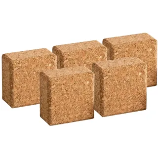 5er-Pack Quader aus Kork | 6x6x3cm | Geometrische Formen aus Presskork | Korkformen für Hobby, zum Basteln oder den Modellbau | Verschiedene Formen | Kork aus Portugal