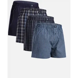 Danish Endurance Boxershorts American Boxers in blue/red mix | 4-Pack - Blau/Rot - M