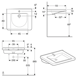 Geberit Dejuna Waschtisch 65 x 55 cm (128665000)