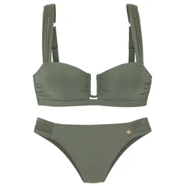 LASCANA Bandeau-Bikini Damen Grün 34 Cup A/B