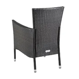 CASARIA Polyrattan Gartenstuhl 59 x 59 x 88 cm braun/creme 2er Set stapelbar