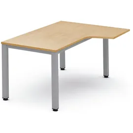Rocada Schreibtisch Executive L-Form rechts BxTxH 180x120x73cm Gestell grau Platte Melamin buche