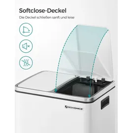 Songmics Mülltrenner 2 x 15,0 l weiß