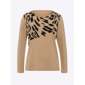 Sieh an! Langarm-Shirt in camel-schwarz | Gr.: 42