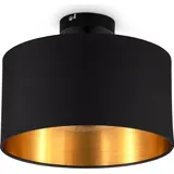 B.K.Licht Deckenleuchte 1 E27 rund Schwarz-Gold