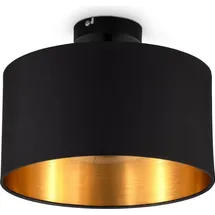 B.K.Licht Deckenleuchte 1 E27 rund Schwarz-Gold
