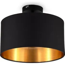 B.K.Licht Deckenleuchte 1 E27 rund Schwarz-Gold
