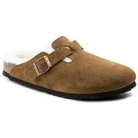 Birkenstock Leder-Pantoletten "Boston" in Hellbraun - 37