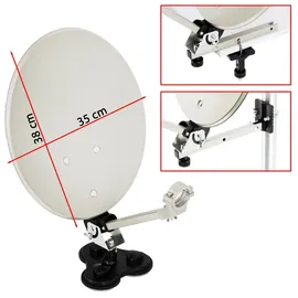 PremiumX Mobile Camping SAT Anlage Receiver Satelliten-Finder Single LNB Kabel Koffer Stativ