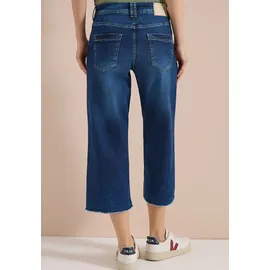 Cecil 3/4 Wide Leg Jeans, mid Blue used wash), 29 - 29W / 22L